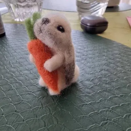 🐰🥕Felted Lop Eared Bunny With Carrot - Image 6