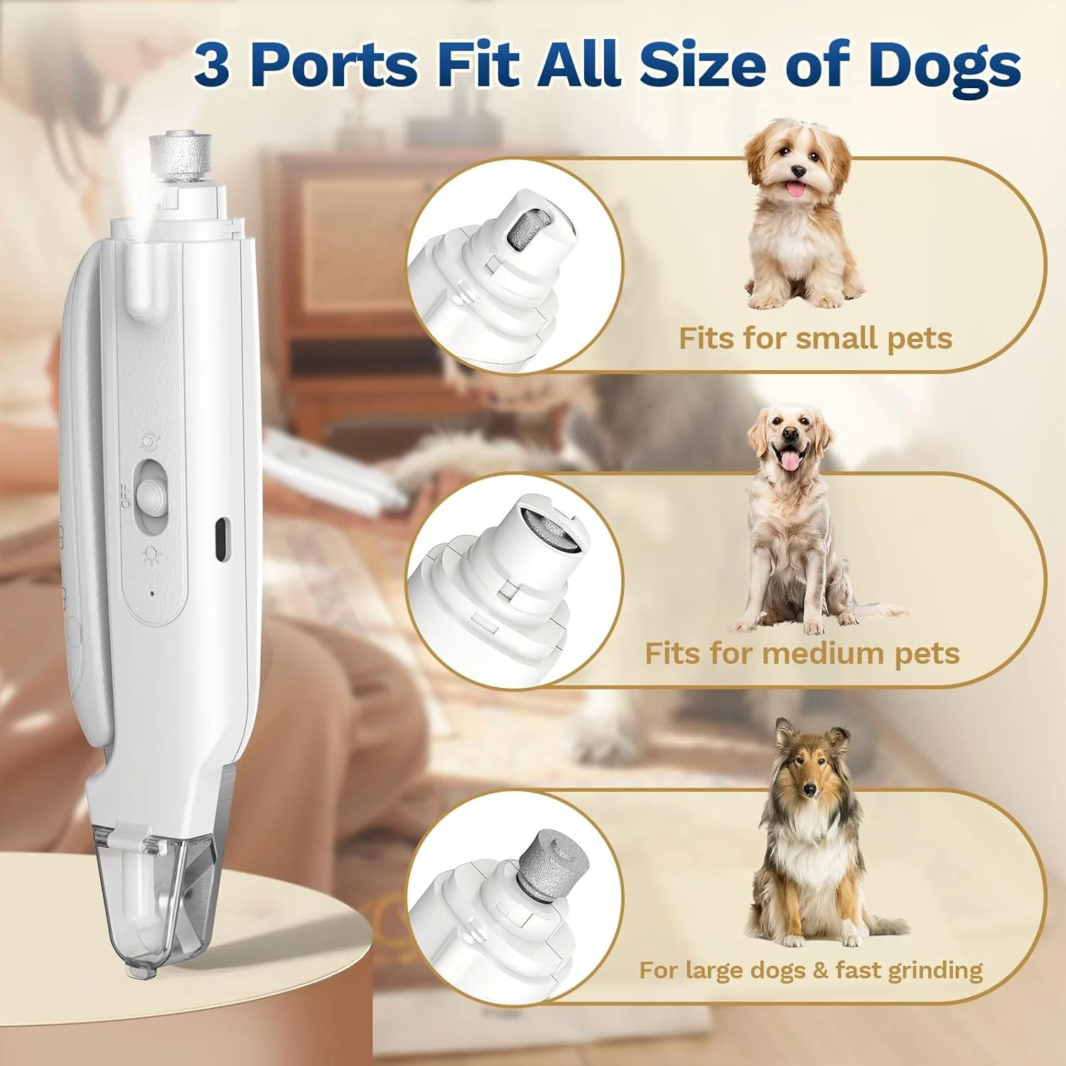 2-in-1 Rechargable Pet Nail Clipper & Grinder - Image 4