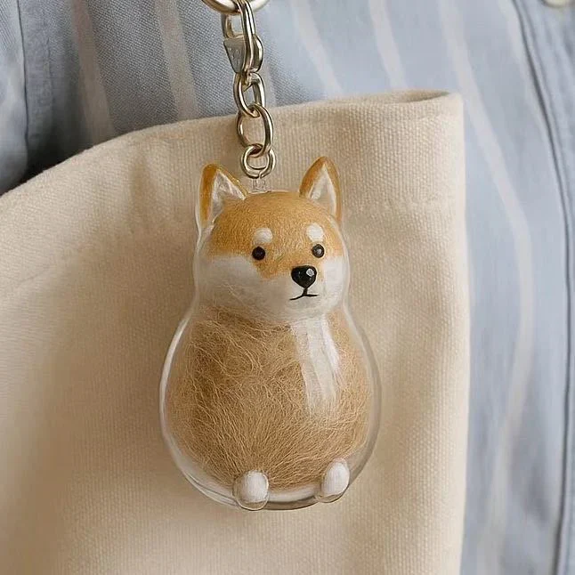 Cat and Dog Hair Keepsake Capsule Pendant Keychain - Image 18