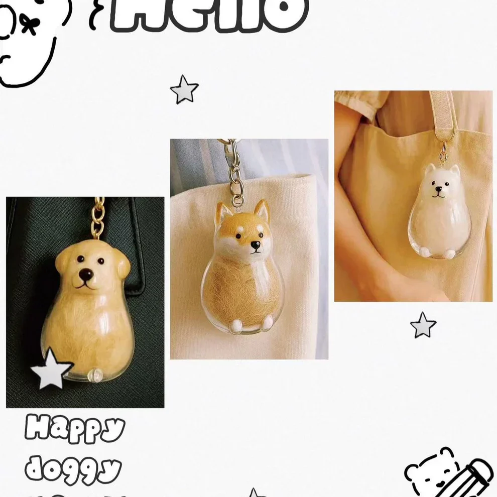 Cat and Dog Hair Keepsake Capsule Pendant Keychain - Image 23