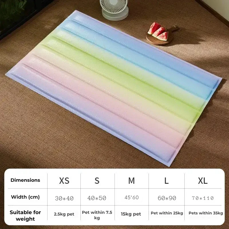 Summer Rainbow Cooling Pet Bed with Ice Crystal Gel - Image 7