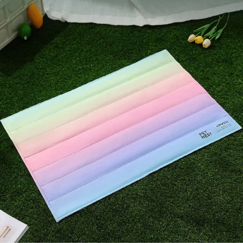 Summer Rainbow Cooling Pet Bed with Ice Crystal Gel - Image 8
