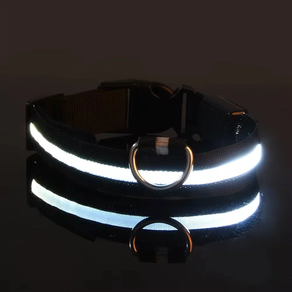 Dog Collar Nylon LED Night Safety Flashing Glow - Image 26
