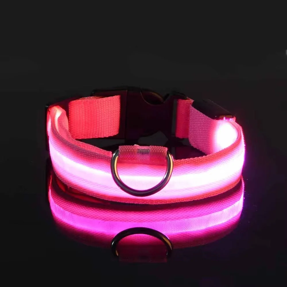 Dog Collar Nylon LED Night Safety Flashing Glow - Image 6