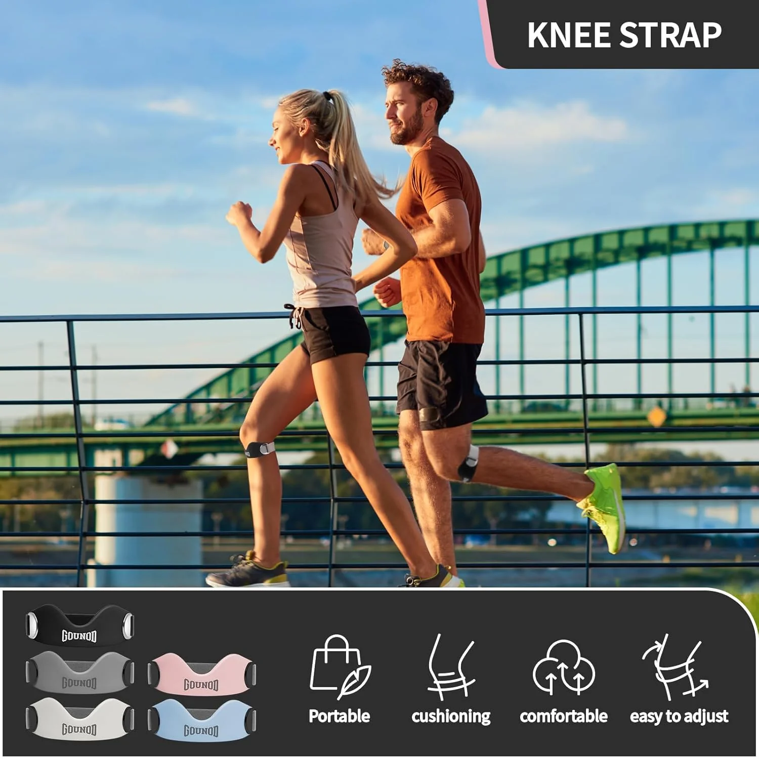 Patellar Support Strap For Knee Pain and Tendonitis (2 Straps Included) - Image 3