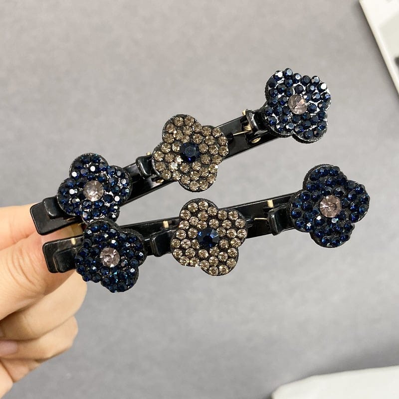 Sparkling Crystal Stone Braided Hair Clips - Image 3