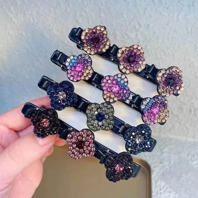 Sparkling Crystal Stone Braided Hair Clips - Image 7