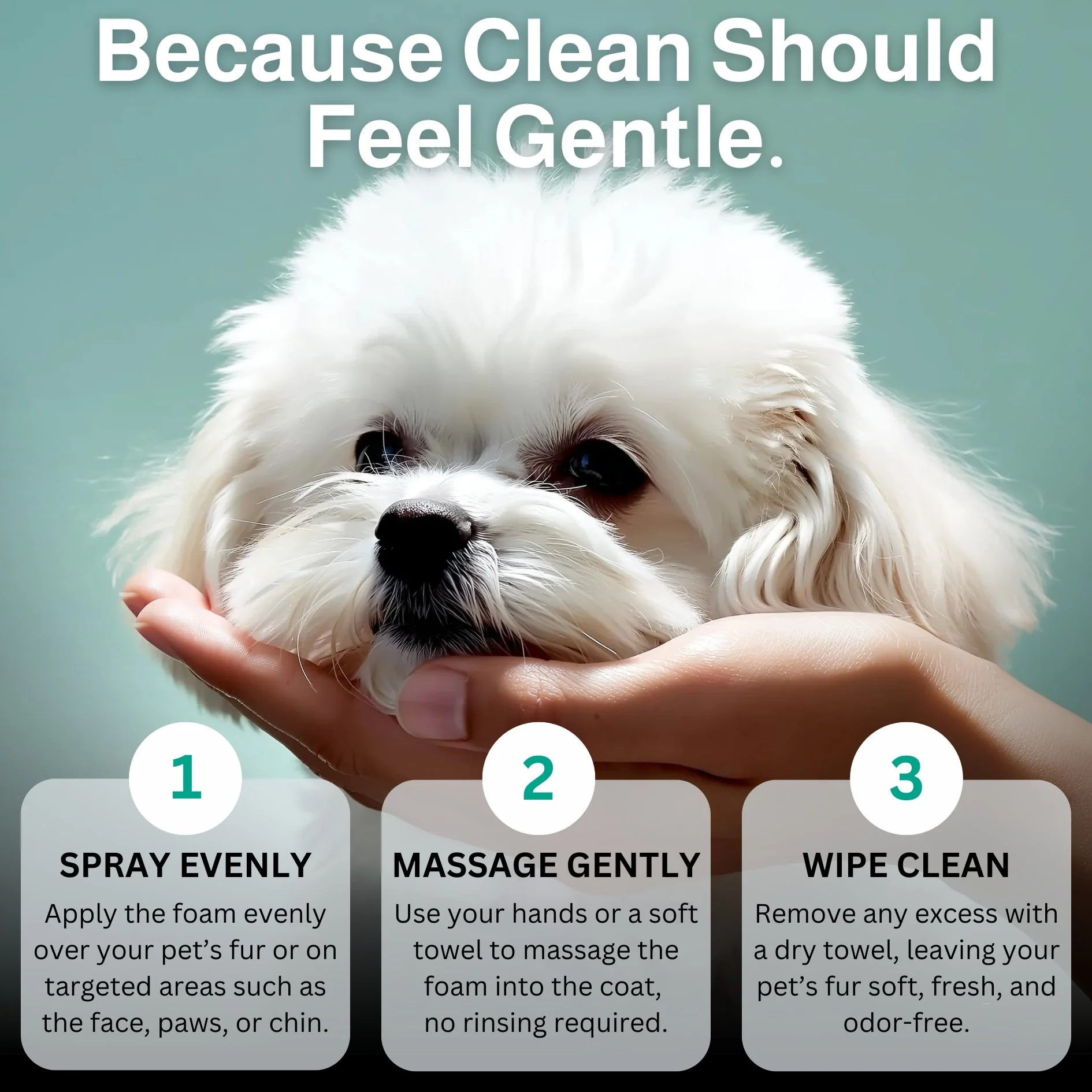 PetCalm™ Whitening Foam- For Pets Who Protest Baths - Image 6