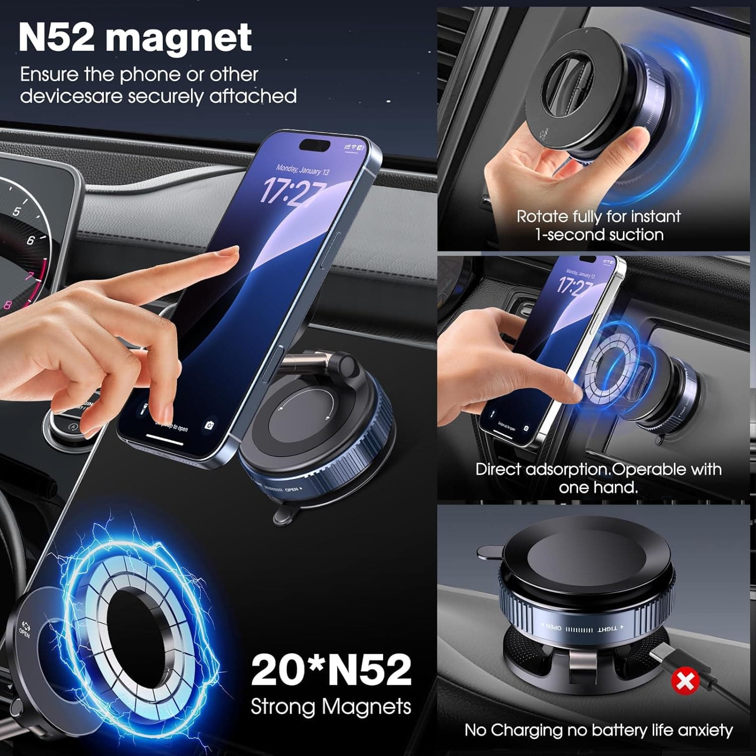 Vacuum Magnetic Phone Holders for Car - Image 6